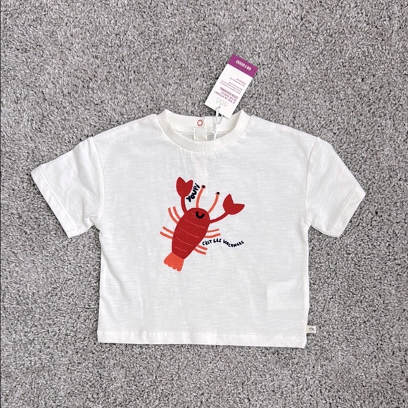 NWT Cadet Rousselle Paris French Baby Lobster Short Sleeve Tee Shirt - Size 12M - Picture 1 of 5
